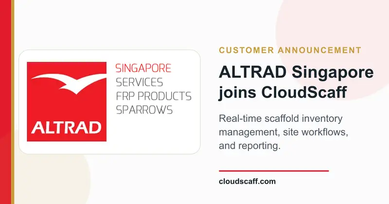 ALTRAD Singapore joins CloudScaff customer announcement graphic