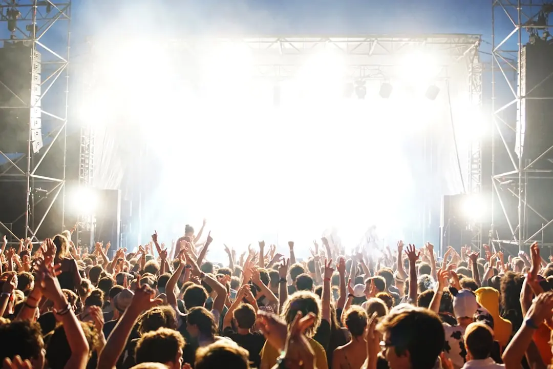 people standing beside stage